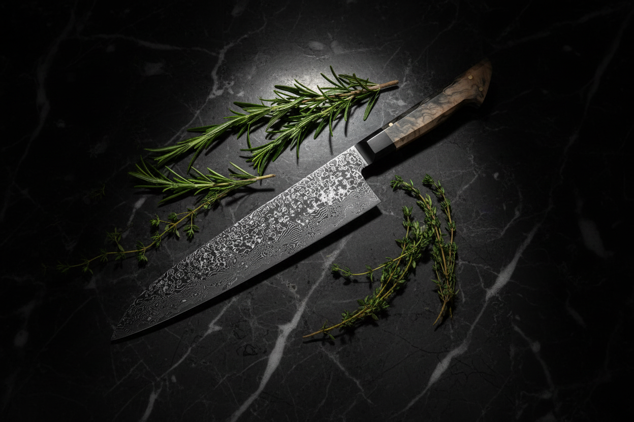 Kokuryū Gyuto — Marbre sombre herbes